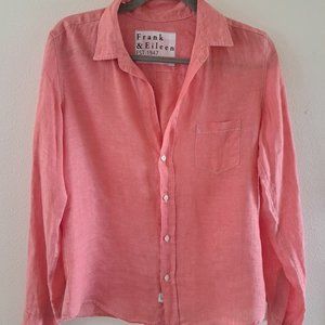 Frank and Eileen Barry Tailored Button Up Linen Shirt